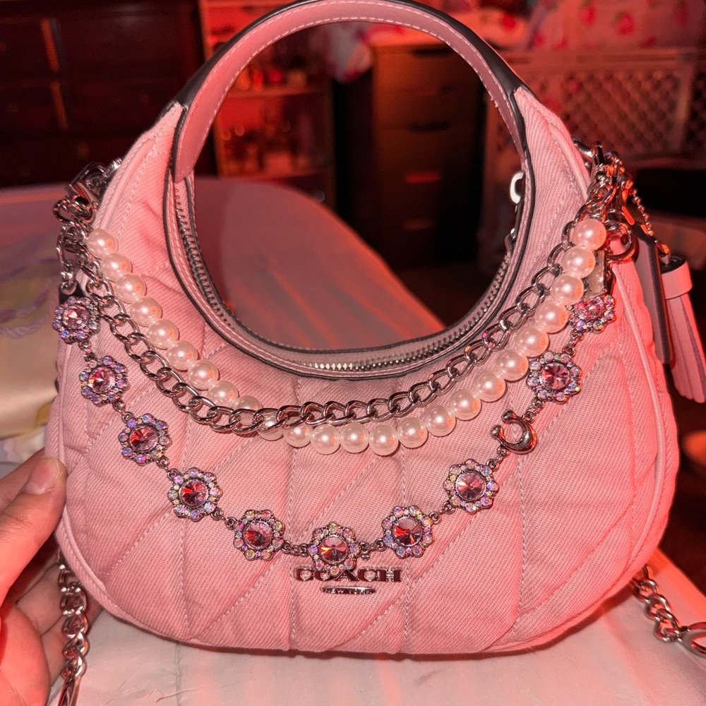Coach Carmen Ballerina Pink Quilted Crossbody Bag